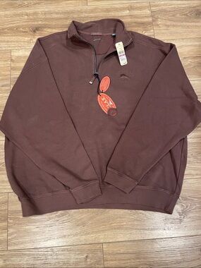 Tommy Bahama Brown Quarter-Zip Sweatshirt